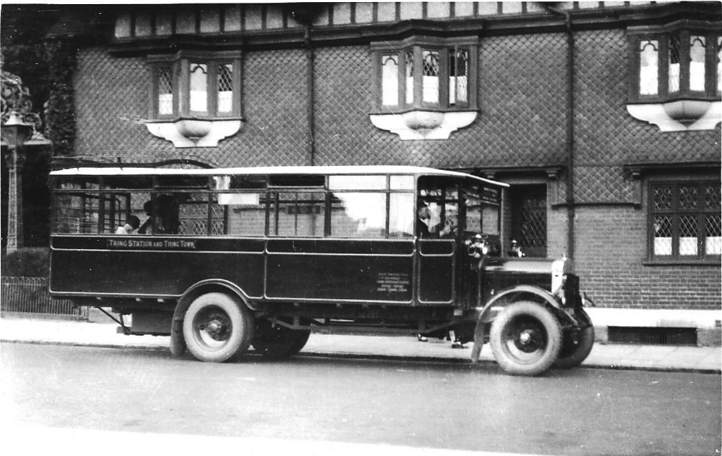 Tring Station Bus at Memorial Gardens Bus Stop 1920s