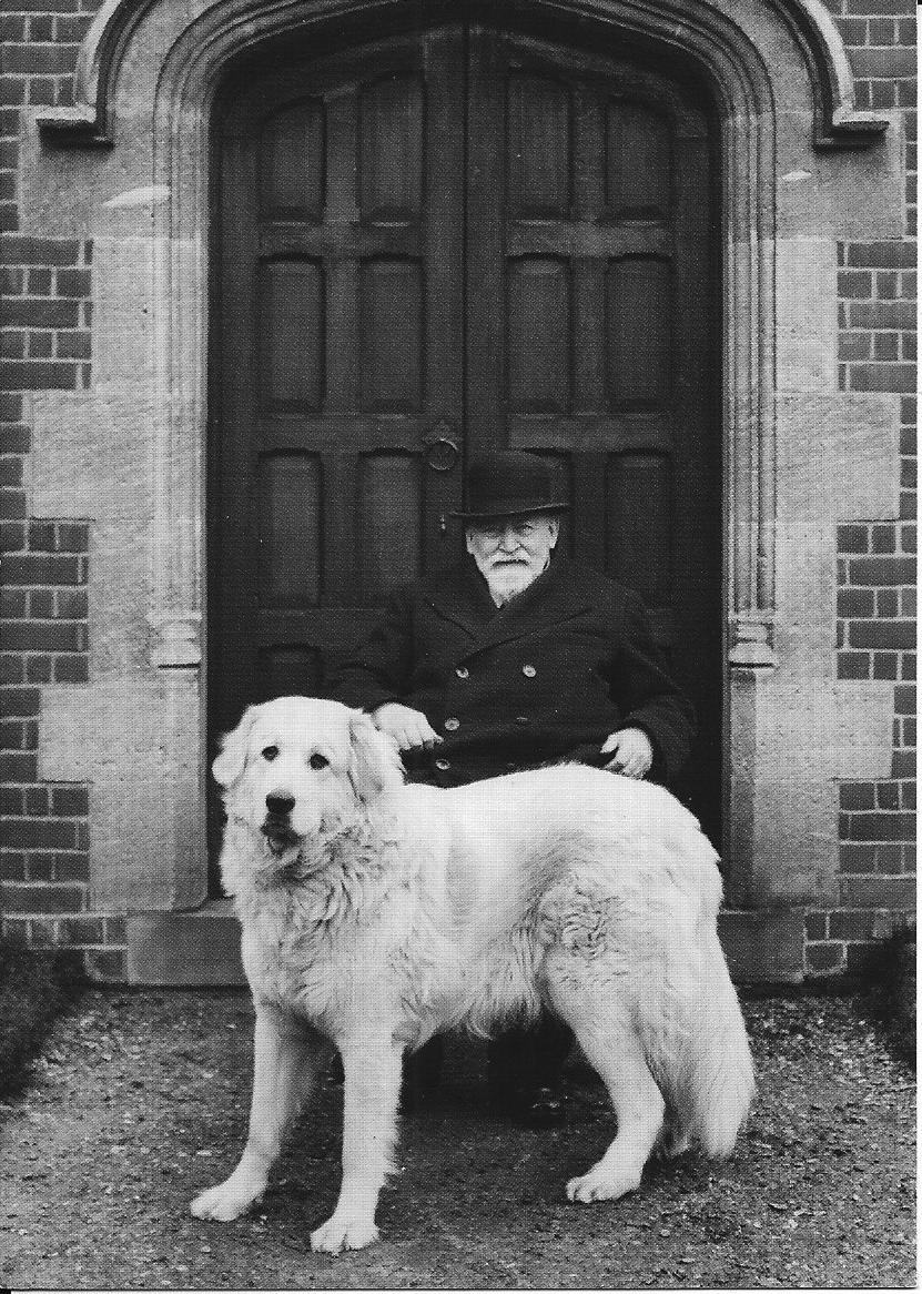 Walter Rothschild with Pyrennaean Hound 1937